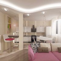 version of the unusual design of the living room bedroom 20 meters picture