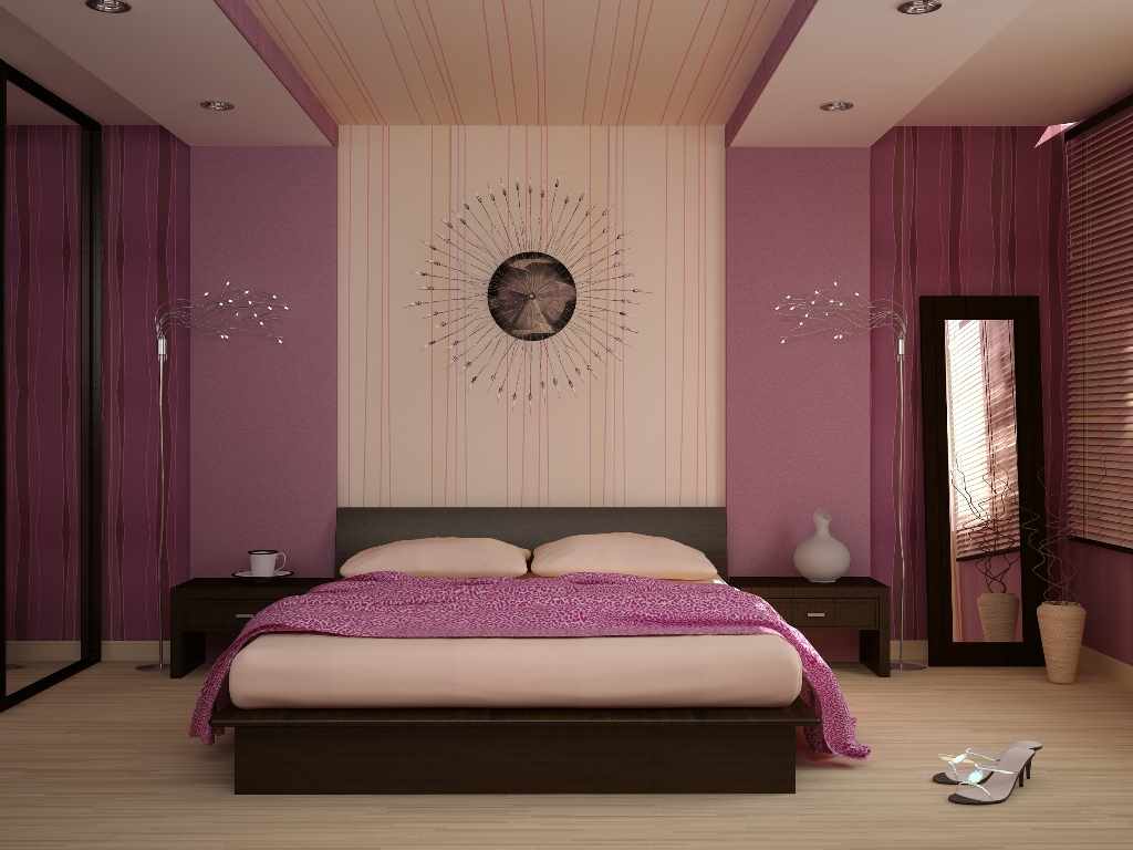 l'idea di una decorazione insolita dello stile delle pareti della camera da letto