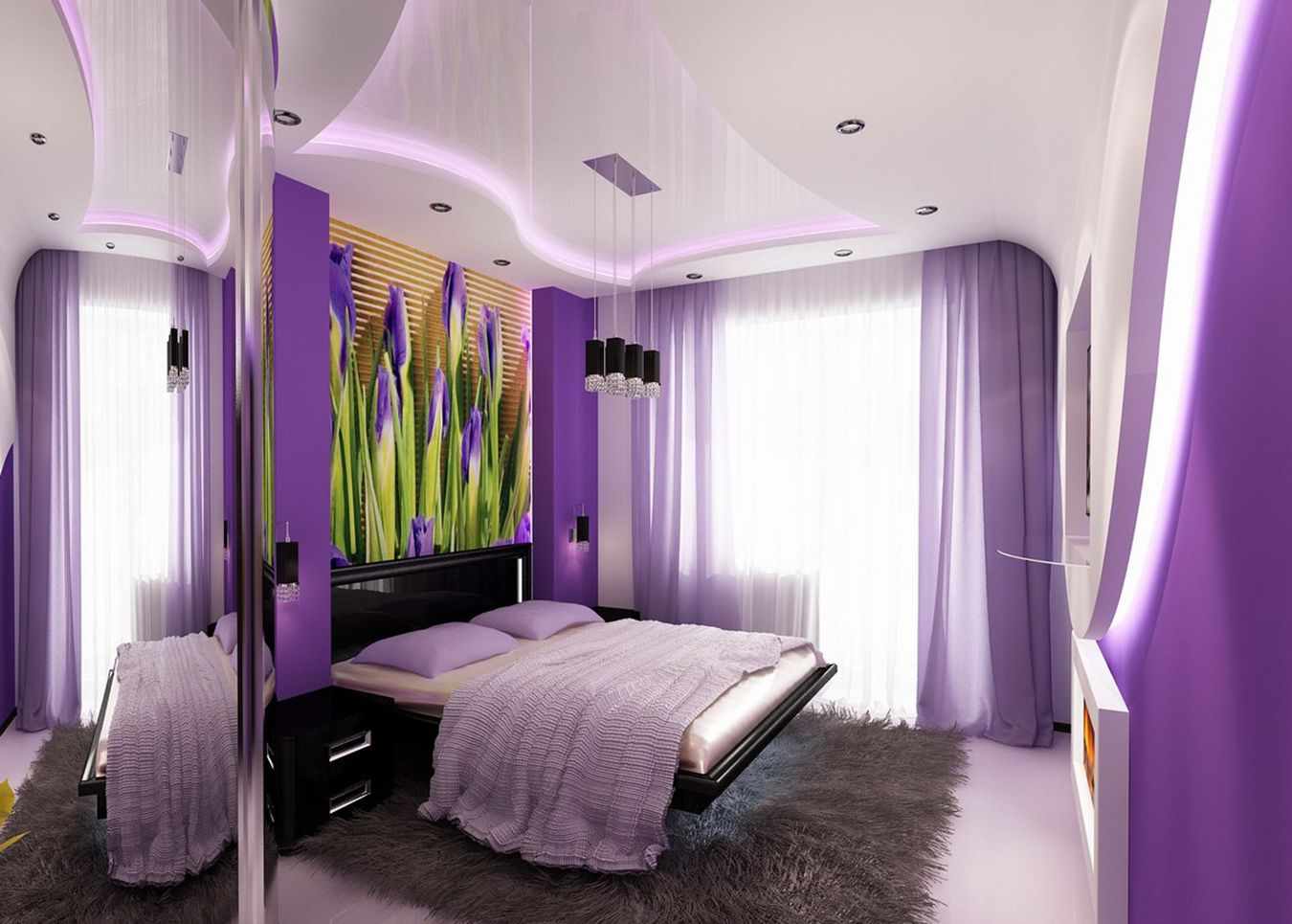 Un esempio di uno stile luminoso da camera da letto