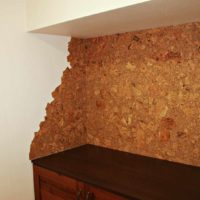 option of using cork in the design of an apartment photo