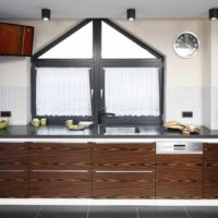 version of the unusual design of the window in the kitchen picture