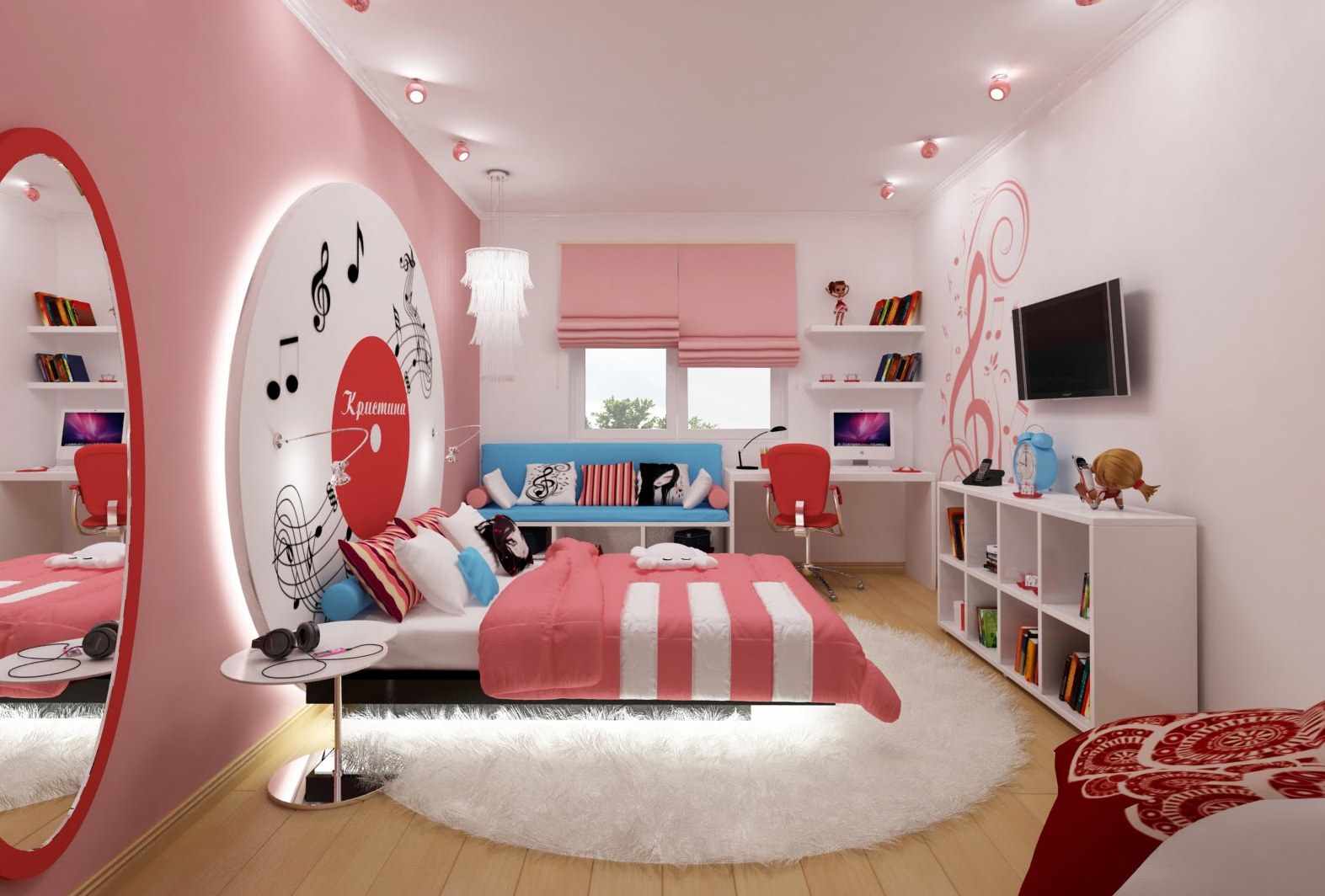 variant of the unusual design of a nursery for a girl