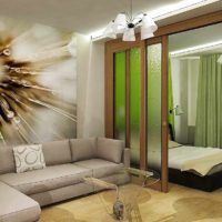 version of the beautiful interior of the living room bedroom 20 meters photo
