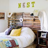 idea of ​​a bright style headboard bed photo