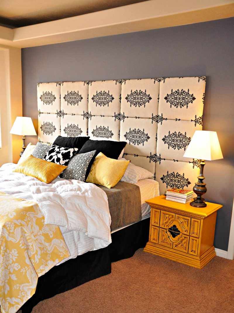 An example of a bright headboard design