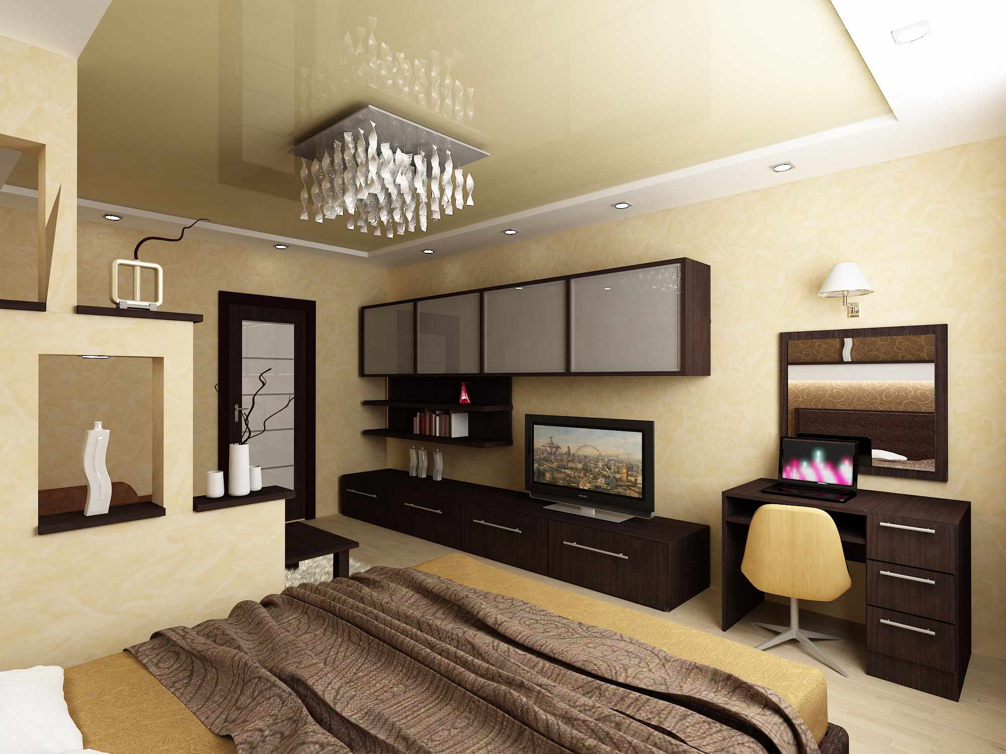 an example of a beautiful bedroom design of 20 meters
