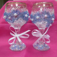 option for a beautiful design of the design of wedding glasses photo