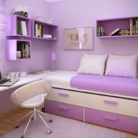 opzione camera da letto in stile luce per una foto di ragazza