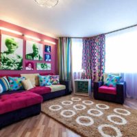 example of a beautiful home interior in the style of pop art picture