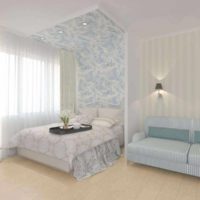 An example of a bright bedroom design 20 meters picture