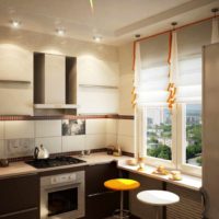 the idea of ​​an unusual style of the window in the kitchen picture
