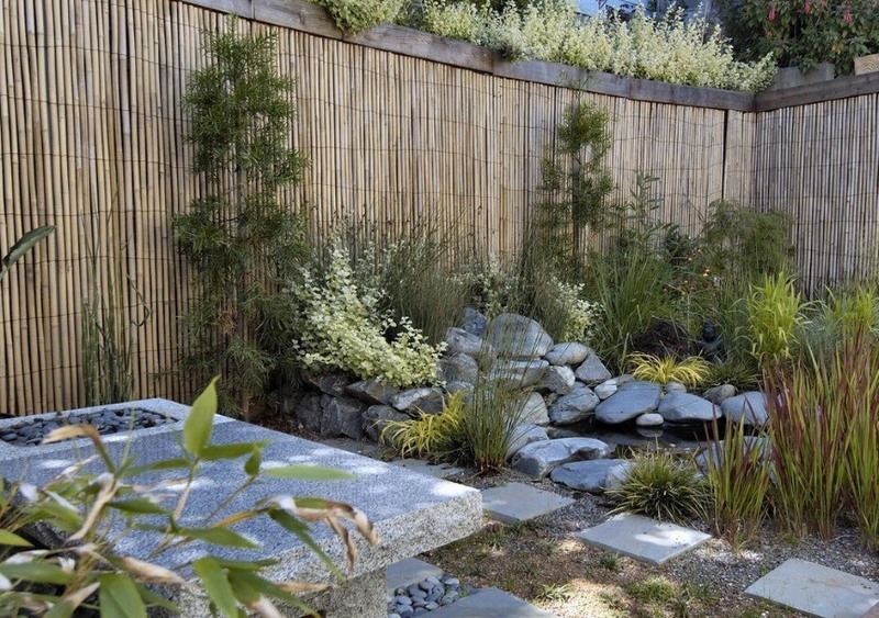 Bamboo fence in garden design
