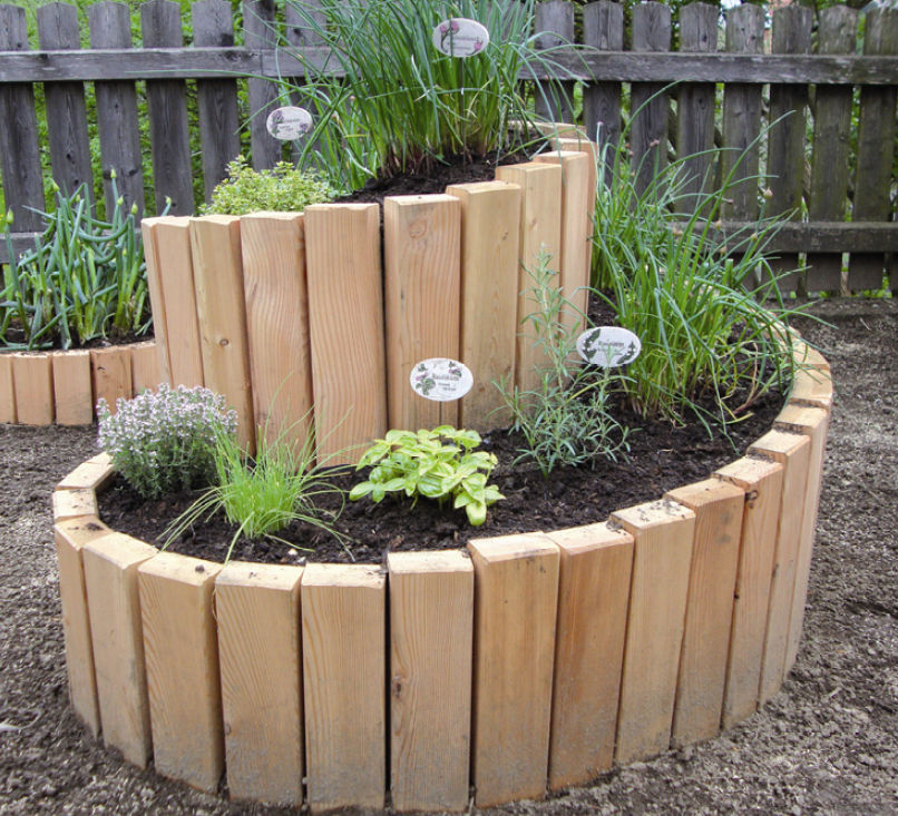 DIY flowerbed for decorating the garden