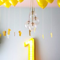 Bright balloons for baby's birthday