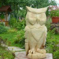 Sculpture of an owl made of polyurethane foam