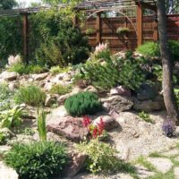 Natural stones in a garden decoration