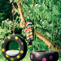 Garden swing from car tires