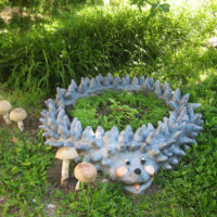 Original flower bed in the form of a hedgehog