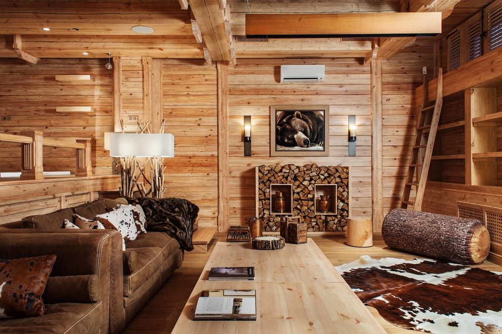 Decorative wood in living room design