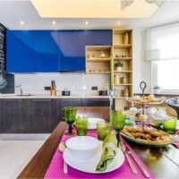 Bright colors in the interior of the kitchen