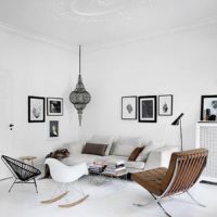 White color in the design of a studio apartment