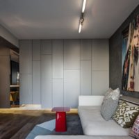 Shades of gray in the interior odnushki panel house
