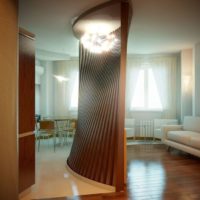 Bright lighting of the original partition in the apartment