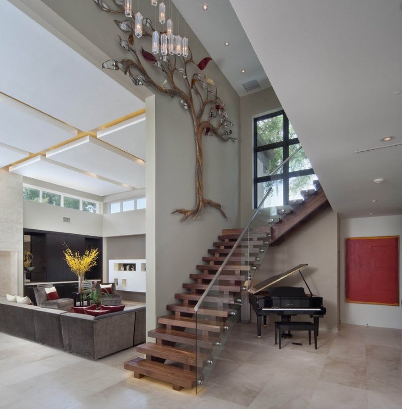 Designer staircase to the second floor of a private house