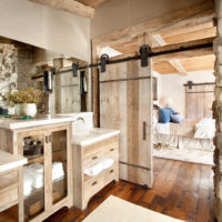 The use of wood when decorating a rustic style room