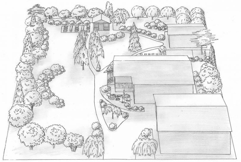 A drawing of a small garden plot