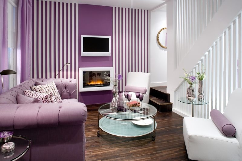 Purple living room in 2018 fashion trends