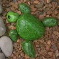 Painted stone decorative turtle