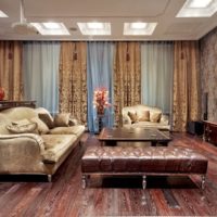 Velvet decoration of upholstered furniture in the living room