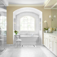 White neoclassical bathroom