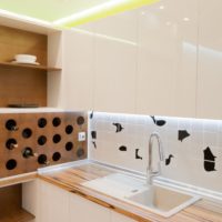 Niche for storing bottles of elite wine in the kitchen