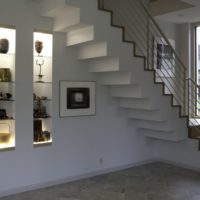 LED lighting for niches under the flight of stairs