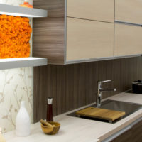 Orange moss in the interior of the kitchen