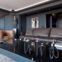 Dark lounge design for a business man