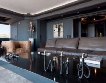 Dark lounge design for a business man