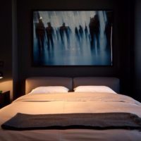 White textile in a dark bedroom men