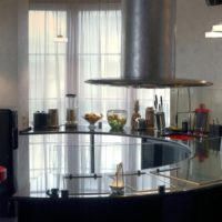 Glass bar in the kitchen of a male apartment