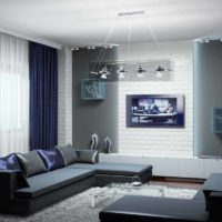 Bright lighting for a bachelor living room