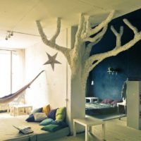 Tree in the design of a fairy room