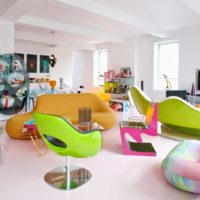 Upholstered cartoon furniture in a living room design