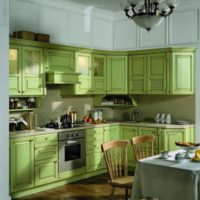 Olive color in the design of a modern kitchen