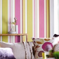 Bright colors of striped wallpaper