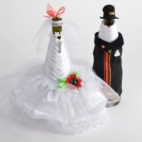 Exemple de décoration de bouteille de mariage DIY