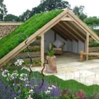 Sod Roof on a Summer Arbor