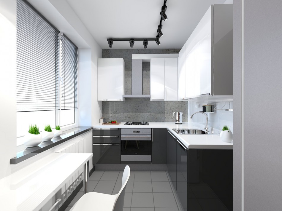 DIY kitchen interior in a studio apartment