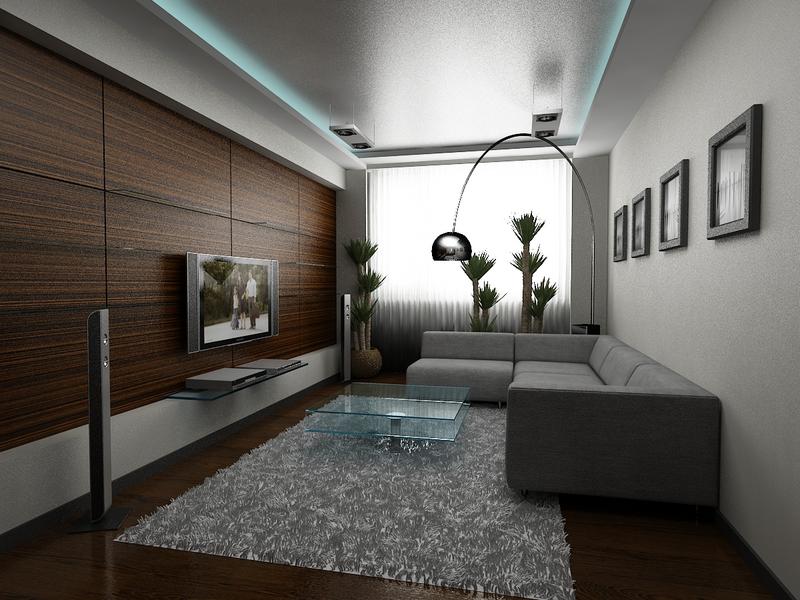 High-tech living room interior decoration